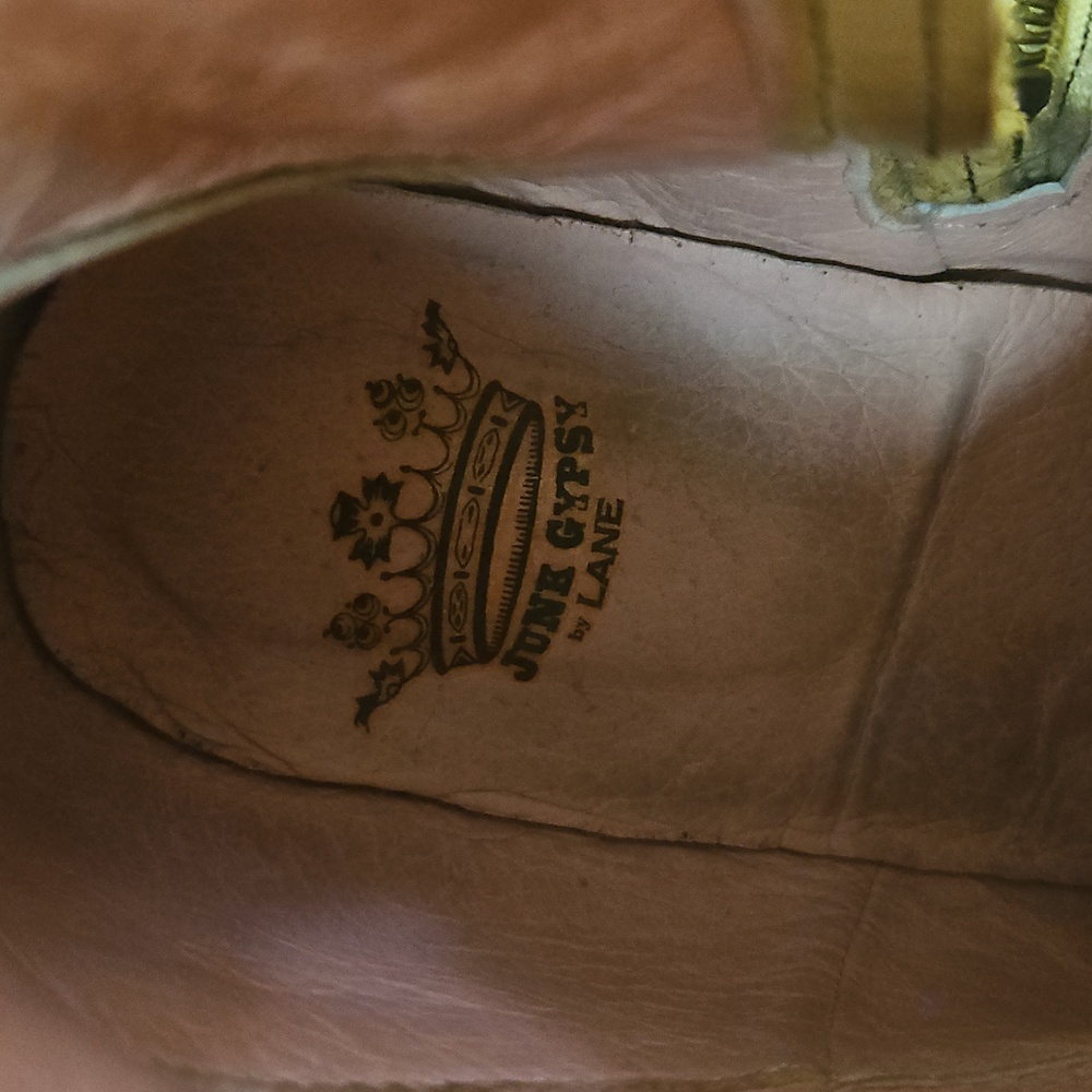 Cream and Pink Ankle Boots with Decorative Stitching - Picture 9 of 9